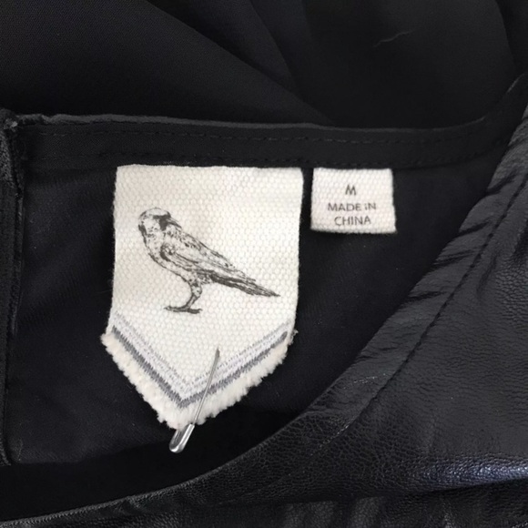 White Crow Women's M Faux Leather Bodice Maxi Dress - Picture 7 of 7